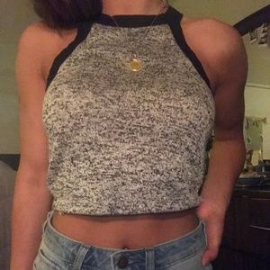 cropped grey halter top, size small